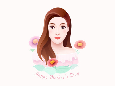 Happy Mother's Day---My Wife flower happy human illustration mother people woman