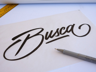 Busca calligraphy freehand handstyle lettering typography