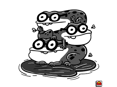 A Stack Of Smart Frogs art artist cartoon creative doodle frogs goopymart illustration