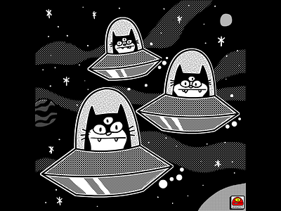 That Cat Invasion art artist cartoon cats creative doodle goopymart illustration space
