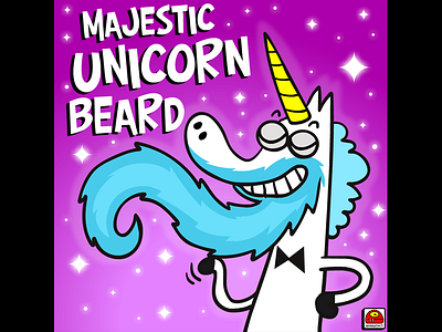 Majestic Unicorn Beard art artist beard cartoon creative doodle goopymart illustration unicorn
