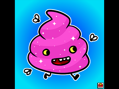 Pink Happy Poop art artist cartoon creative doodle goopymart illustration