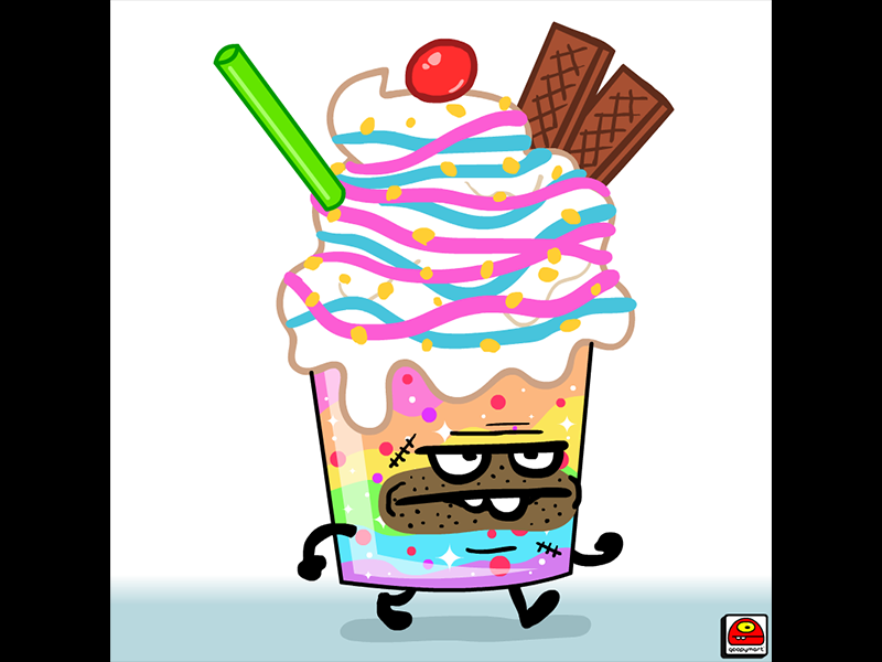 Super Sparkle Frappadrink creative artist art cartoon doodle illustration goopymart