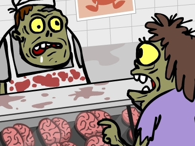 Comic-Modern Zombie Living comic fun goop goopy goopymart strange supermarket weird zombies