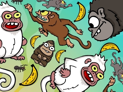 Wheel Of Monkey comic fun goop goopy goopymart monkey monkeys strange weird