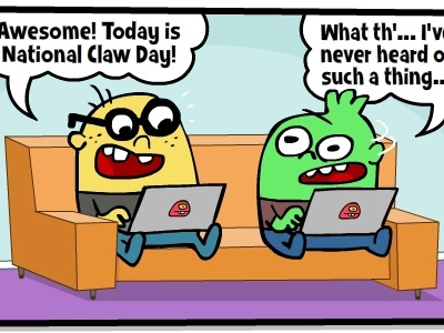 Comic-Claw Day claw comic day fun goop goopy goopymart strange weird