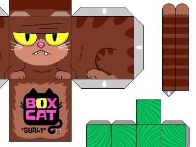Box Cat-Surly box cat fun goop goopy goopymart papercraft strange surly weird