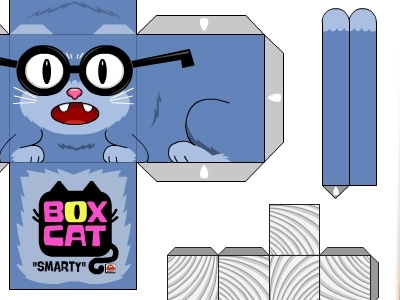 Box Cat-Smarty box cat fun goop goopy goopymart papercraft smarty strange weird
