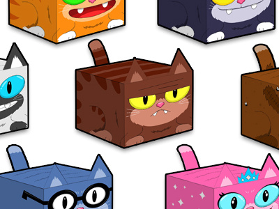 Box Cats-All box cat fun goop goopy goopymart papercraft strange weird