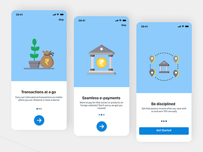 Onboarding screen for banking app
