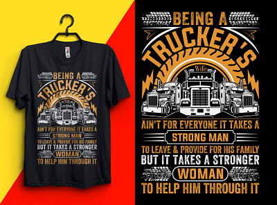 TRUCKER'S T-SHIRT DESIGN appearel clothing creative custome design eye catching t shirt design graphic design tcukers design tuckers t shgirt design typography typography t shirt design