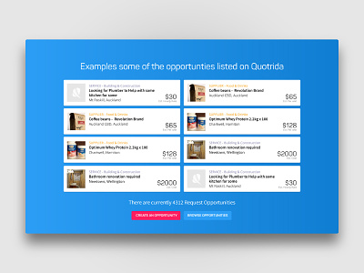 Quotrida Web Landing Page / 2 home page landing page listing. ui web