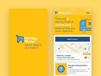 Moving Mules, Moving Ondemand Service mobile app app mobile moving ondemand packing shipping