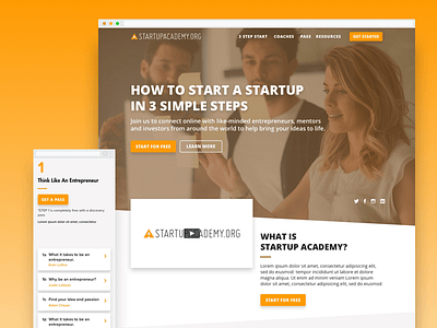 Startup Academy E-Learning Website