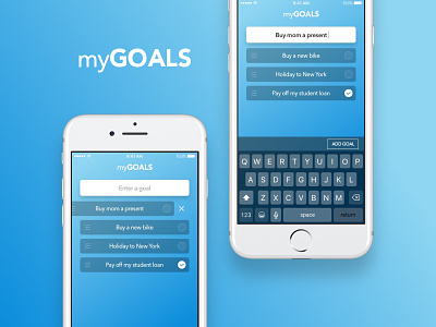 Goals App: 45 minute design challenge + Breakdown app goals ios task
