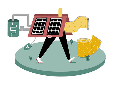 Sustainable ambitions - for 'Club Rhijnhuizen' ambitions climate adaptive illustration illustrator solar energy solar panels sustainability sustainable
