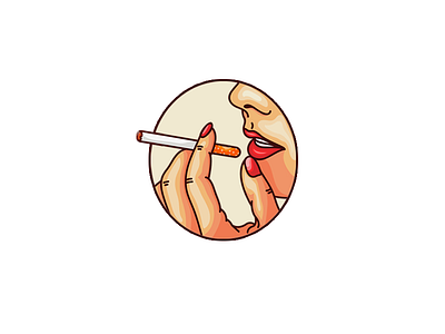 Toxicated cigarette clean colors cool girl illustration lips smoke smoking style