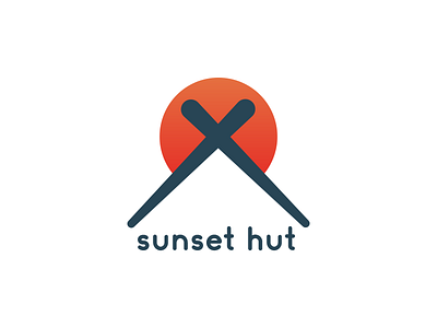 SunsetHut branding clean hut logo logos style sunset sushi