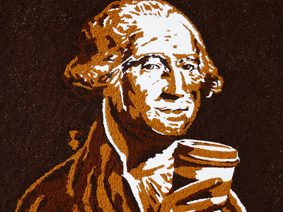 Coffee Portrait coffee design dollar bill george washington locol portrait
