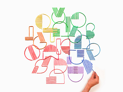 Bauhaus Alef Bet alef bet alphabet clay dimensional type hebrew numbers rainbow spiral typography