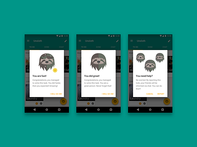 unsloth app (3/3) android material design sloth