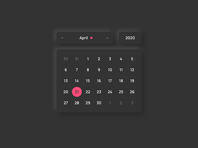 Date Picker Neumorphism Dark