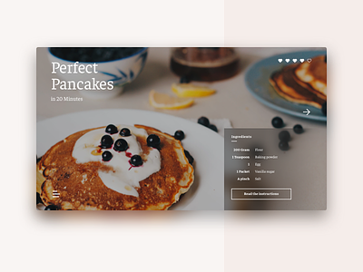 Recipe UI cooking design interaction interface photography recipe typography ui ux