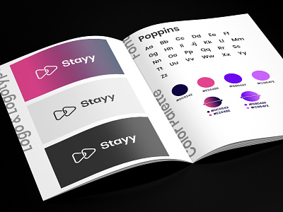 Stayy - Brand Identity brandbook colors font gradient logo palette simple