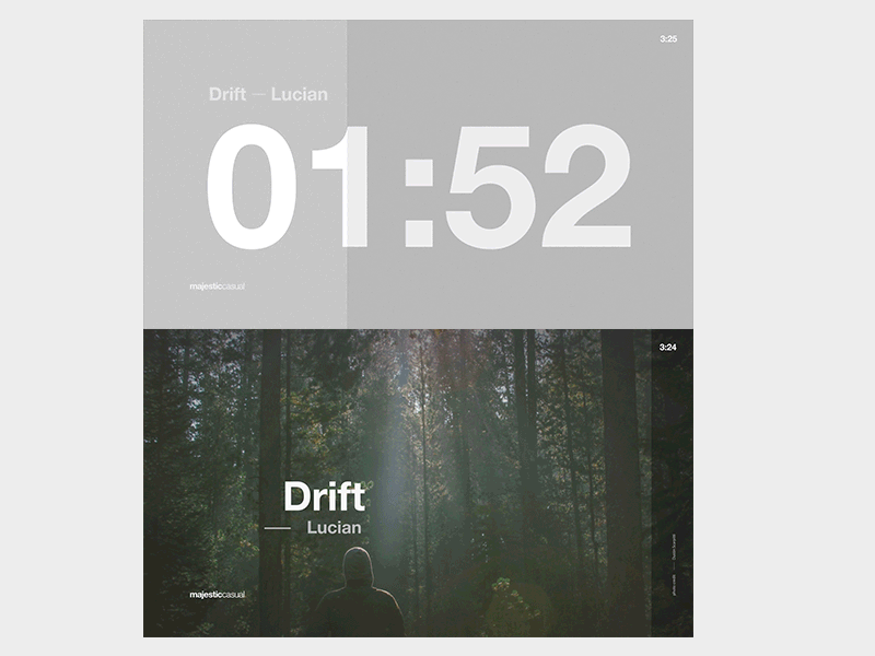 Majestic Casual player transitions animation app typography ui ux web