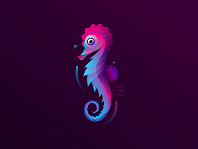 Sea-Horse fish gradient illustration sea animals seahorse vector vector horse