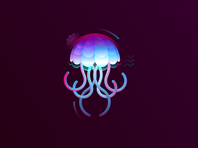 Jellyfish glow gradient jellyfish illustration jellyfish sea animals vector jellyfish