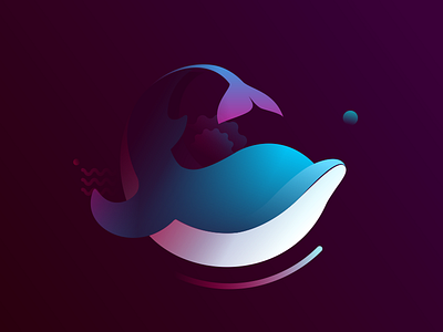 Dolphin dolphinvector gradient logo sea anmals vector