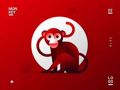 Monkey animals gradient logo monkeyvector vector