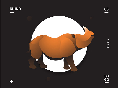 Rhino animals gradient logo rhinovector vector