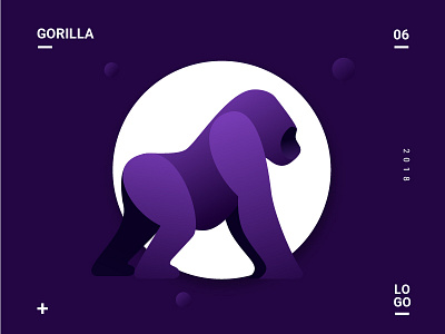 Gorilla anmals gorillavector gradient logo vector