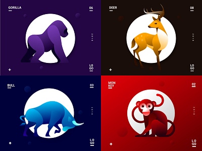 2018 animals top4shots from 2018 vector illustration