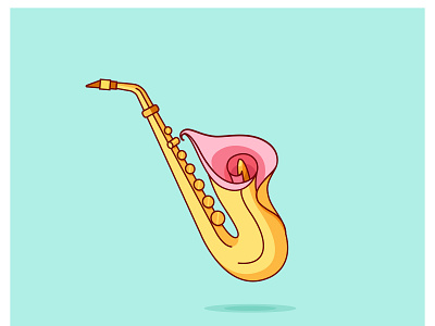 Saxophone + Calla lily Flower