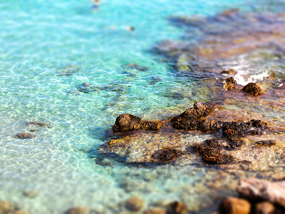 Tilt Shift Lagoon beach blue summer water