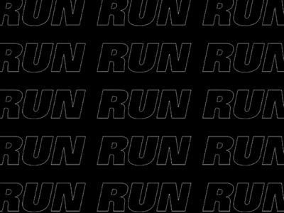 Run Motion ae after effects animation black black white c4d cinema4d designer inspiration kinetic mograph motion motion designer run type typography white