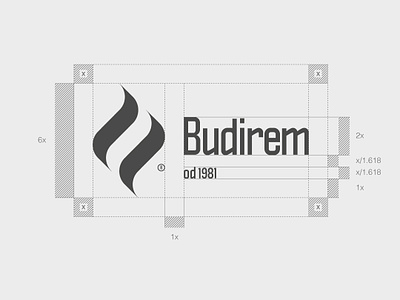 Budirem Logo abstract branding constructions design grid identity logo logodesigner logomark mark symbol typography vector