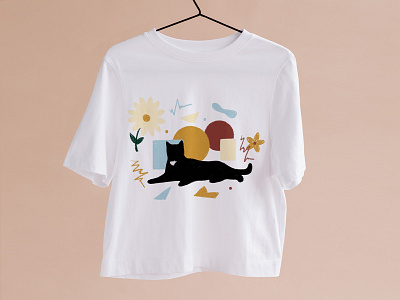 Chica says meow artwork cat design flowers graphic design illustration pro create psd sticker mule t shirt t shirt design