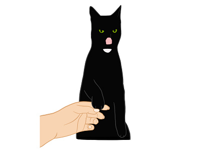 Chica being a derp b black cat cat chica derpy derpy cat funny illustration hand illustration kitten pro create sticker