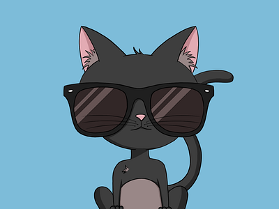 Cat with sunglasses cat flatdesign illustration sunglasses wacom cintiq