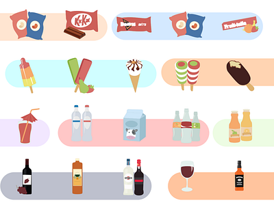 Flat icons adobe illustrator drinks flatdesign food icecream icons icons design illustration