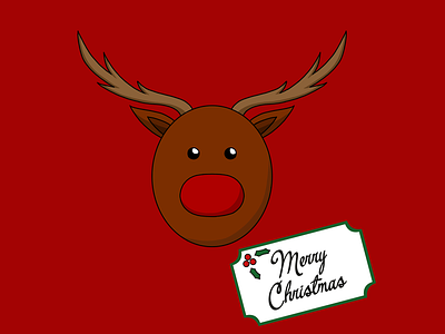Rudolph Merry Christmas adobe illustrator christmas flatdesign illustration merry christmas red rudolph wacom cintiq winter winter is coming