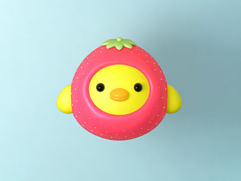 Strawberry duck by shooow on Dribbble
