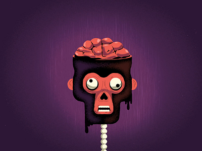 Monkeyween animation bird brain crow dark halloween illustration monkey motion graphics spooky texture