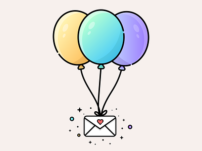 Balloon Delivery balloons delivery design email flat illustration letter love letter mail poetic vector