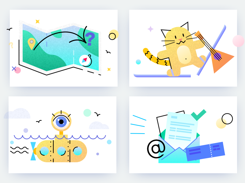 Illustrations for Ozon.travel by Lena on Dribbble