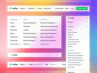 Wrike Website Header — Adaptive layouts clean colorful design header ui ux web webdesign website wrike wrikedesign wriketeam